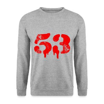 53 Number Symbol - Unisex Sweatshirt - salt & pepper - Front - Alina (178cm) & Michal (187cm)