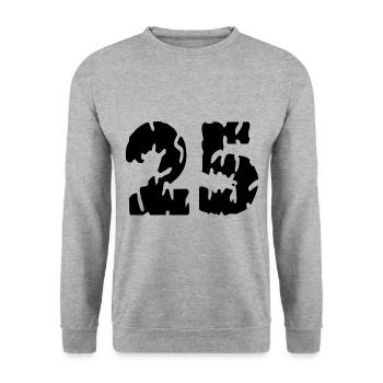 25 Number jersey - Unisex Sweatshirt - salt & pepper - Front - Alina (178cm) & Michal (187cm)