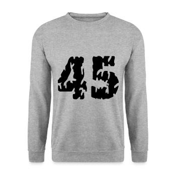Maillot 45 Numéro - Sweat-shirt Unisexe - gris chiné - Devant - Alina (178cm) & Michal (187cm)