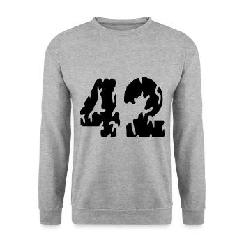 42 Maillot numéro - Sweat-shirt Unisexe - gris chiné - Devant - Alina (178cm) & Michal (187cm)