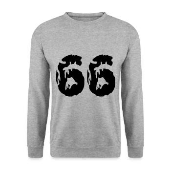 66 Number jersey - Unisex Sweatshirt - salt & pepper - Front - Alina (178cm) & Michal (187cm)