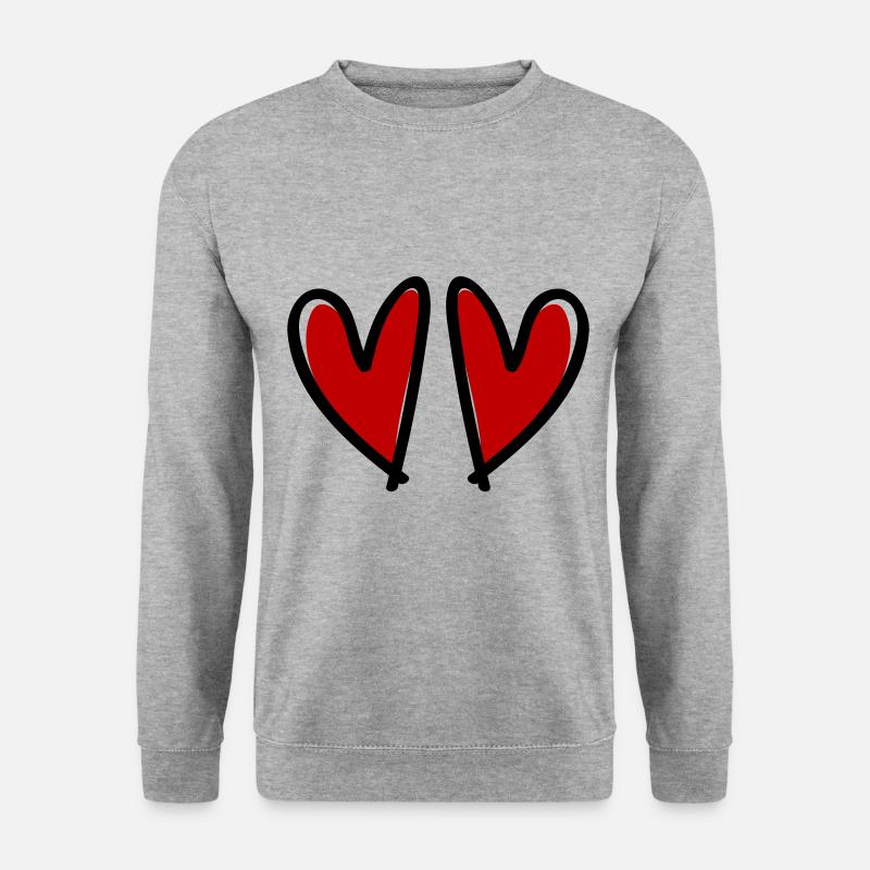 Herzen Love Symbol - Unisex Pullover - Weißgrau meliert