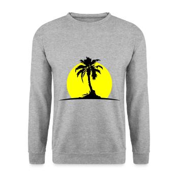 Soleil de Palm Island - Sweat-shirt Unisexe - gris chiné - Devant - Alina (178cm) & Michal (187cm)