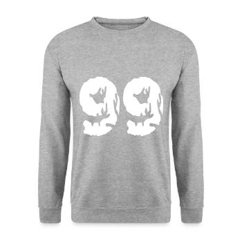 Maillot 99 Numéro - Sweat-shirt Unisexe - gris chiné - Devant - Alina (178cm) & Michal (187cm)
