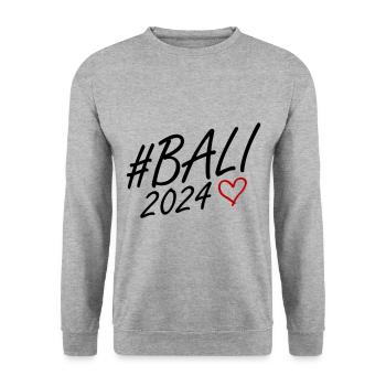 Bali 2024 Herz Reise - Unisex Pullover - Weißgrau meliert - Vorne - Alina (178cm) & Michal (187cm)