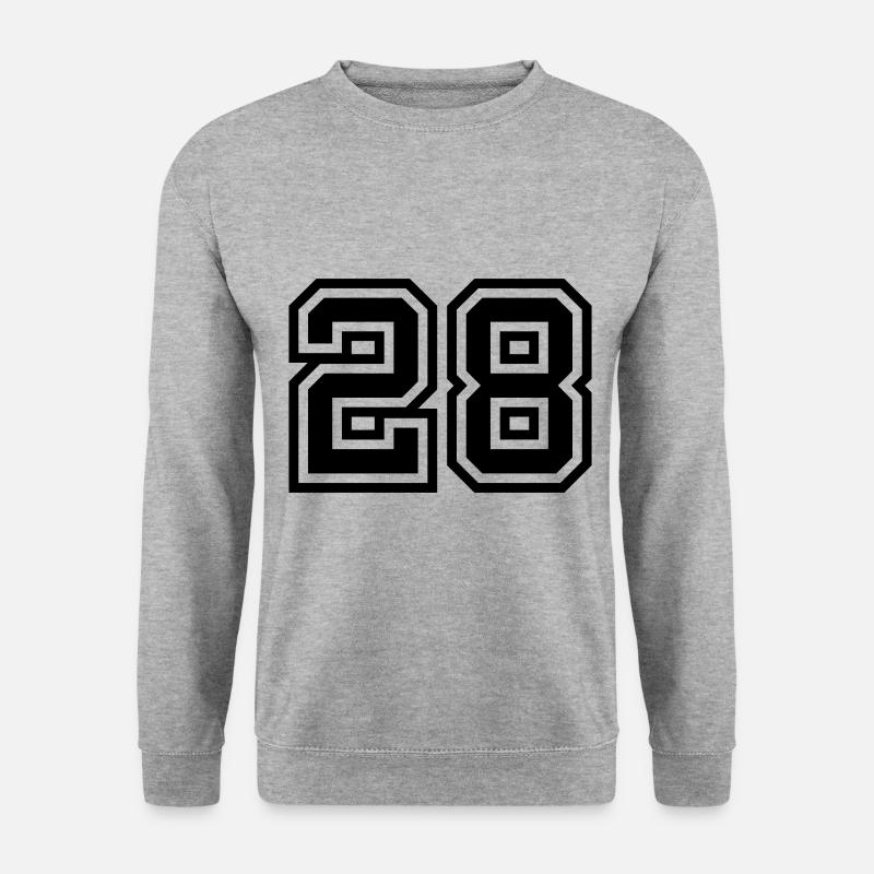 28 Zahl symbol - Unisex Pullover - Weißgrau meliert