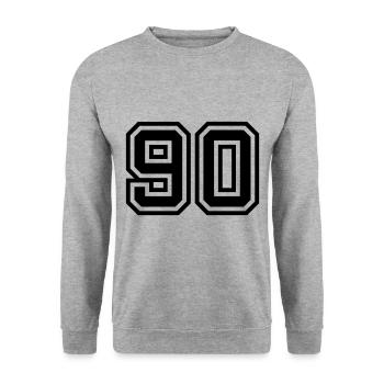 90 number symbol - Unisex Sweatshirt - salt & pepper - Front - Alina (178cm) & Michal (187cm)