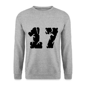 Maillot 17 numéro - Sweat-shirt Unisexe - gris chiné - Devant - Alina (178cm) & Michal (187cm)