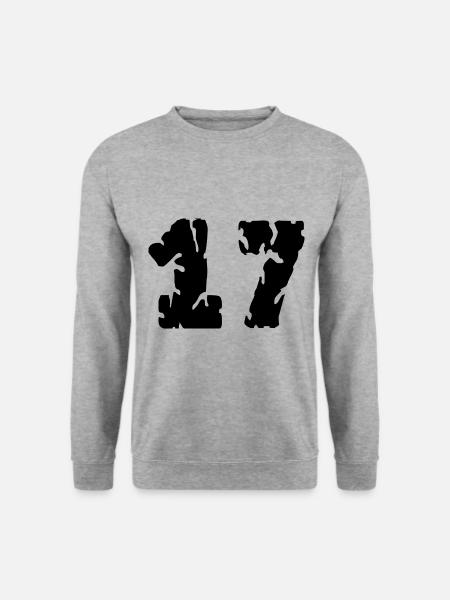 17 Zahl Trikot - Unisex Pullover - Weißgrau meliert