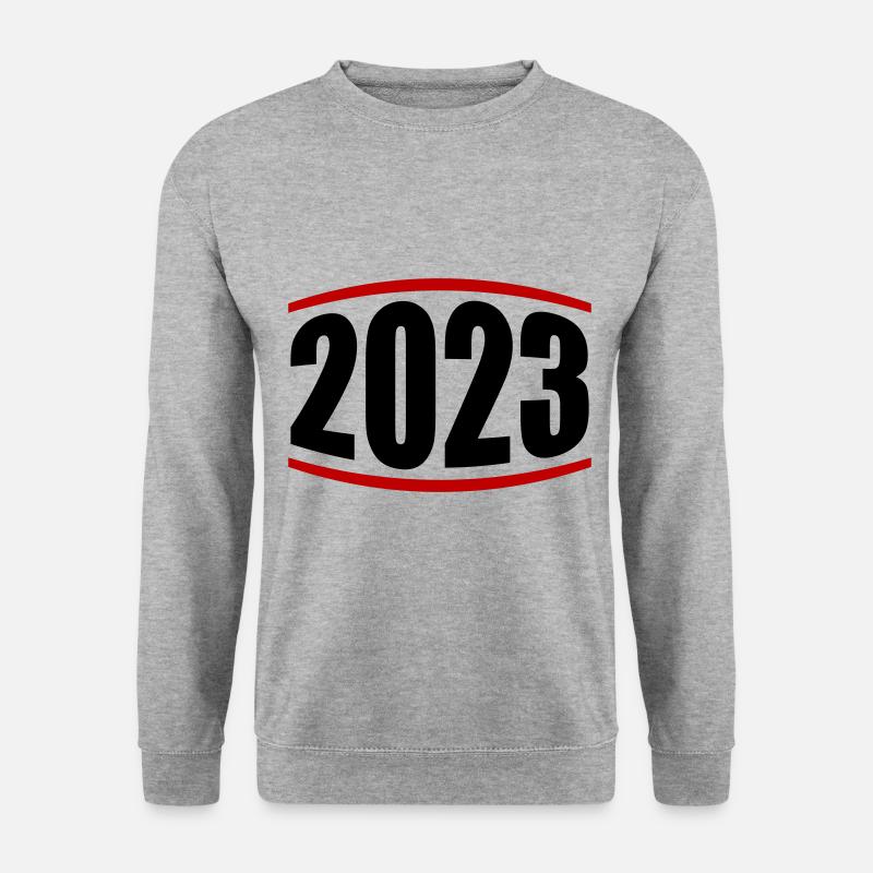 2023 Jahr - Unisex Pullover - Weißgrau meliert