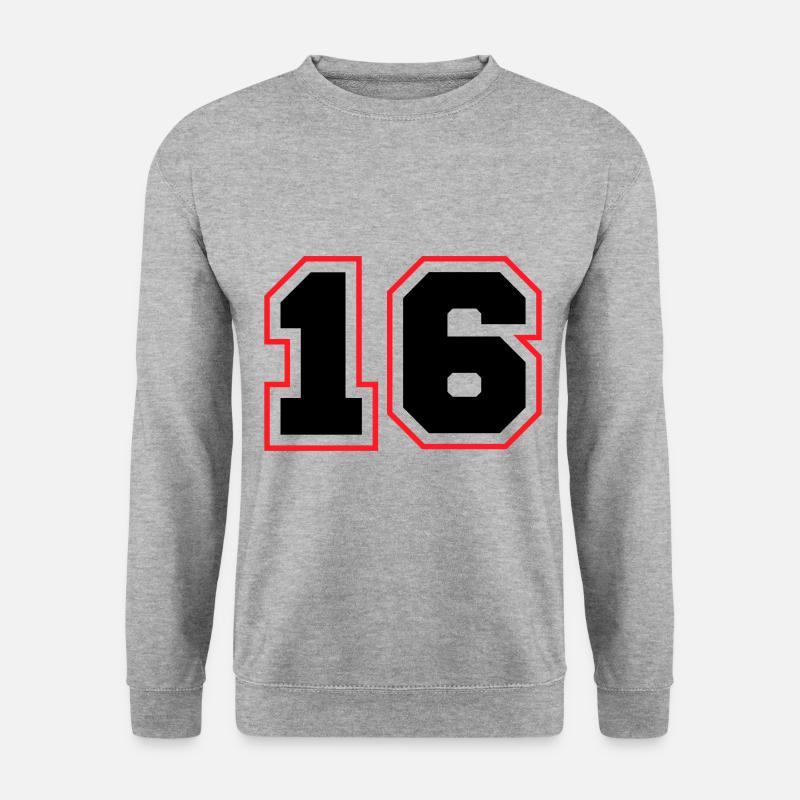 16 number symbol - Unisex Sweatshirt - salt & pepper