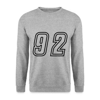 92 Number number - Unisex Sweatshirt - salt & pepper - Front - Alina (178cm) & Michal (187cm)
