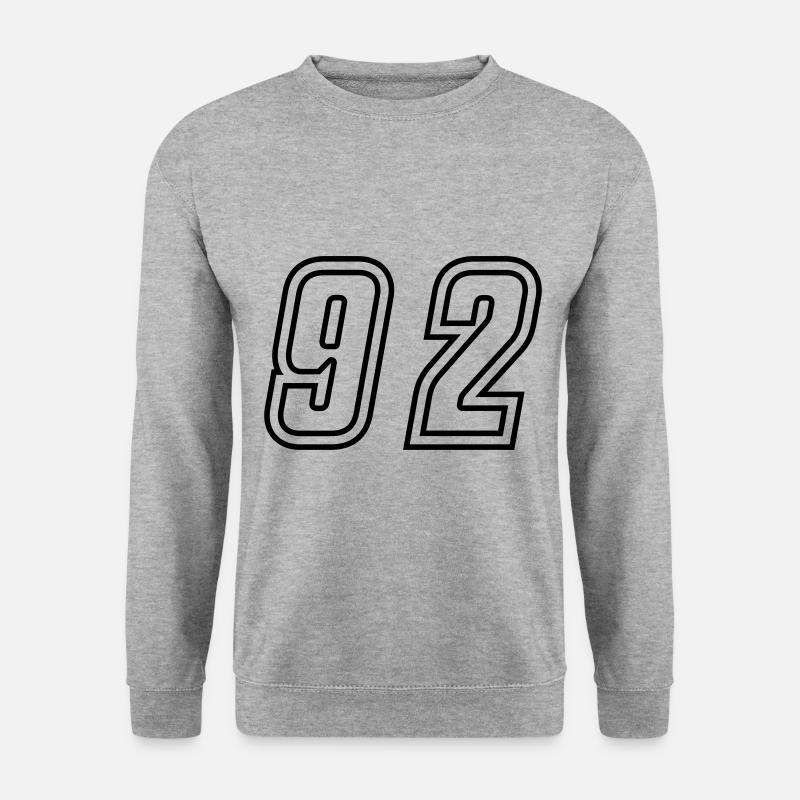 92 Zahl nummer - Unisex Pullover - Weißgrau meliert