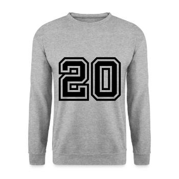 20 number symbol - Unisex Sweatshirt - salt & pepper - Front - Alina (178cm) & Michal (187cm)