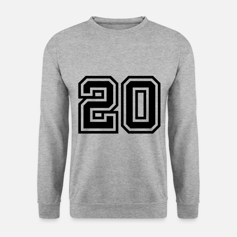 20 Zahl symbol - Unisex Pullover - Weißgrau meliert