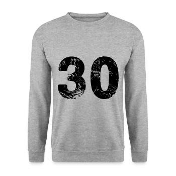 Maillot à 30 chiffres - Sweat-shirt Unisexe - gris chiné - Devant - Alina (178cm) & Michal (187cm)