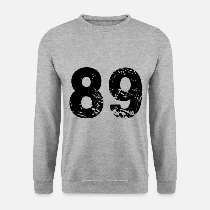 89 Zahl Trikot - Unisex Pullover - Weißgrau meliert