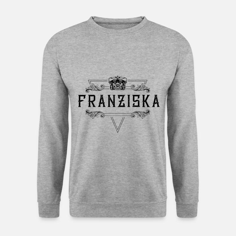 Franziska Name - Unisex Pullover - Weißgrau meliert