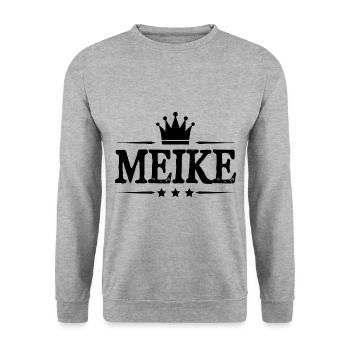 Meike - Unisex Pullover - Weißgrau meliert - Vorne - Alina (178cm) & Michal (187cm)
