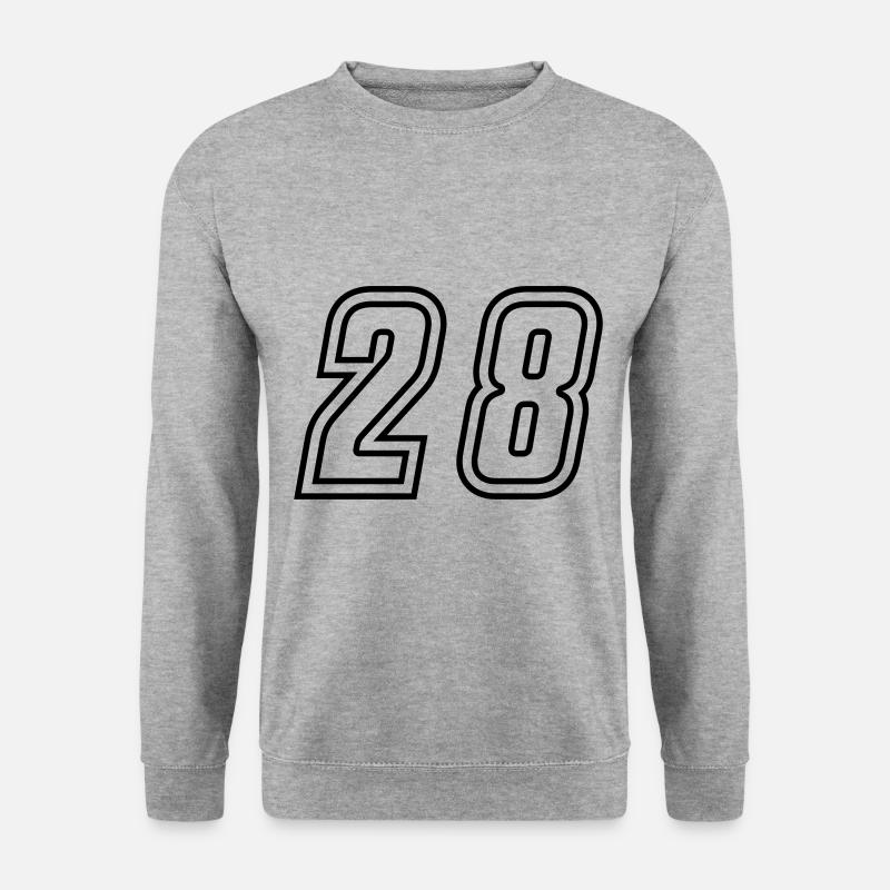 28 Zahl nummer - Unisex Pullover - Weißgrau meliert