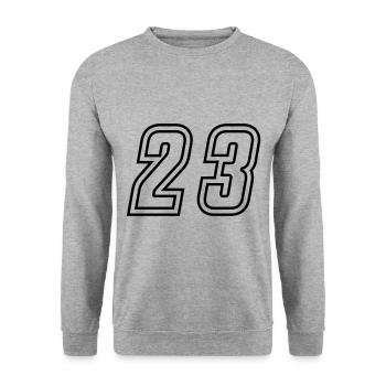 23 Number number - Unisex Sweatshirt - salt & pepper - Front - Alina (178cm) & Michal (187cm)
