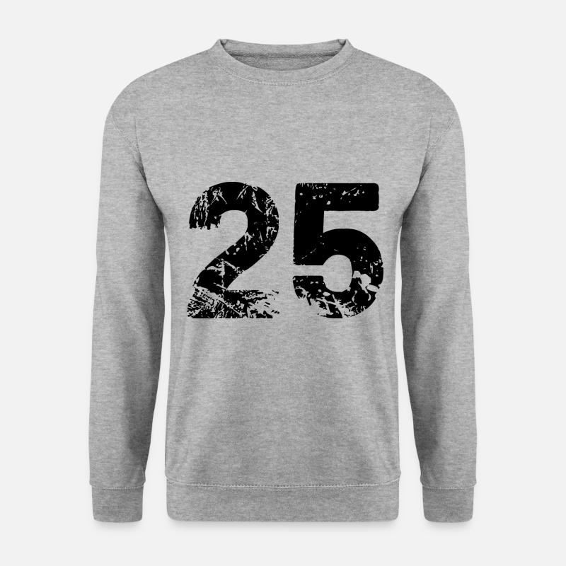 25 Zahl Trikot - Unisex Pullover - Weißgrau meliert
