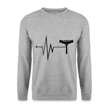Bratwurst Meat Pulse - Unisex Sweatshirt - salt & pepper - Front - Alina (178cm) & Michal (187cm)