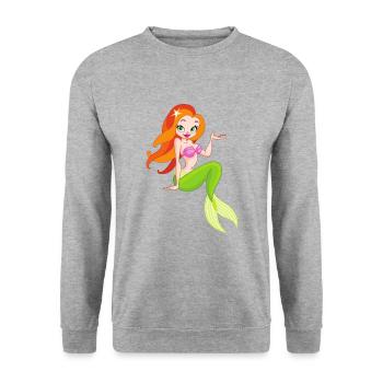 Sirène poisson d'eau nageoires femelles filles - Sweat-shirt Unisexe - gris chiné - Devant - Alina (178cm) & Michal (187cm)