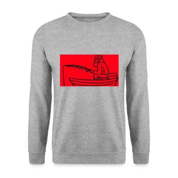 Fishing angler fish hobby fishing sport fishing - Unisex Sweatshirt - salt & pepper - Front - Alina (178cm) & Michal (187cm)