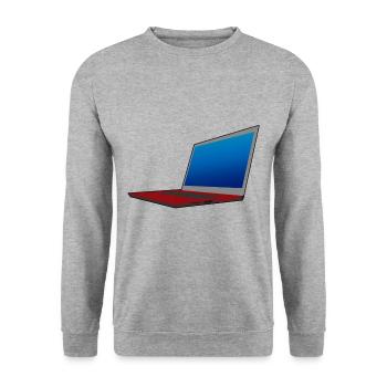 Laptop computer keyboard PC notebook gift idea - Unisex Sweatshirt - salt & pepper - Front - Alina (178cm) & Michal (187cm)