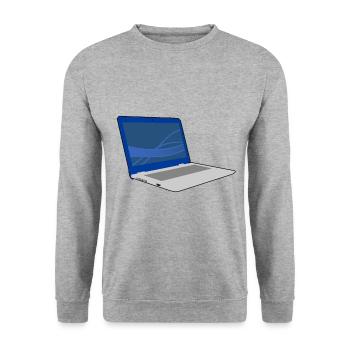 Laptop computer keyboard PC notebook gift idea - Unisex Sweatshirt - salt & pepper - Front - Alina (178cm) & Michal (187cm)