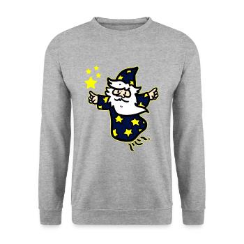 Star Sky Clouds Night Magician Sparkle Magician - Unisex Sweatshirt - salt & pepper - Front - Alina (178cm) & Michal (187cm)