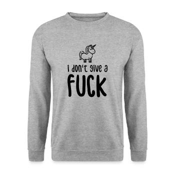 i dont give a fuck - Unisex Pullover - Weißgrau meliert - Vorne - Alina (178cm) & Michal (187cm)