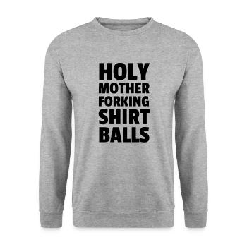 Holy Mother Forking Shirt Balls - Unisex Pullover - Weißgrau meliert - Vorne - Alina (178cm) & Michal (187cm)