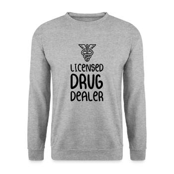 Licensed Drug Dealer - Unisex Pullover - Weißgrau meliert - Vorne - Alina (178cm) & Michal (187cm)