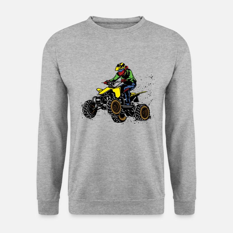 Quad Quadfahrer ATV - Unisex Pullover - Weißgrau meliert