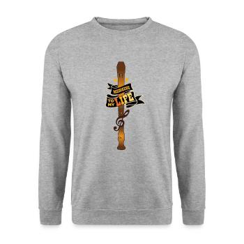 Flûte à bec - Sweat-shirt Unisexe - gris chiné - Devant - Alina (178cm) & Michal (187cm)