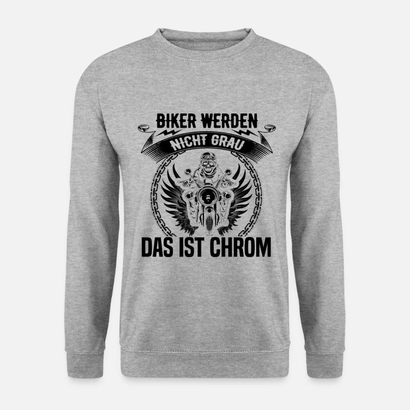 Biker werden nicht Grau das ist Chrom Motorrad - Unisex Pullover - Weißgrau meliert