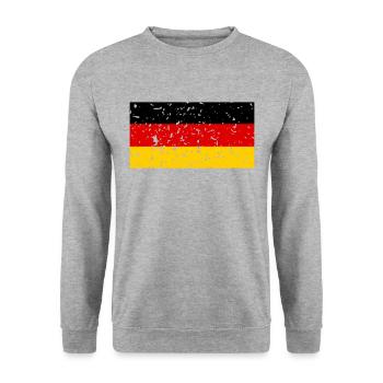 Drapeau allemand Allemagne idée cadeau football - Sweat-shirt Unisexe - gris chiné - Devant - Alina (178cm) & Michal (187cm)