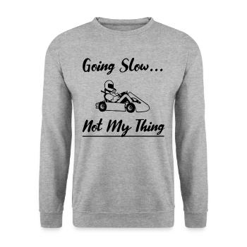 GoKart Go Kart Hobby Motorsport Auto Racing - Unisex Sweatshirt - salt & pepper - Front - Alina (178cm) & Michal (187cm)