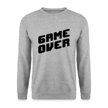 Game Over Game Play Game Gaming Gambling Console - Unisex Sweatshirt - salt & pepper - Front - Alina (178cm) & Michal (187cm)