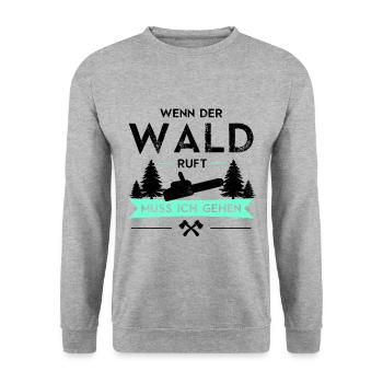Lustiger Förster Forstwirt Spruch - Unisex Pullover - Weißgrau meliert - Vorne - Alina (178cm) & Michal (187cm)
