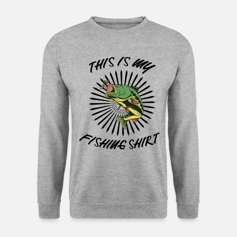 This is my fishing shirt - Unisex Pullover - Weißgrau meliert