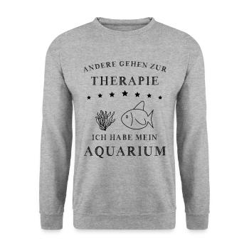 Aquarium Aquaristik Fische Zierfische Aquascaping - Unisex Pullover - Weißgrau meliert - Vorne - Alina (178cm) & Michal (187cm)