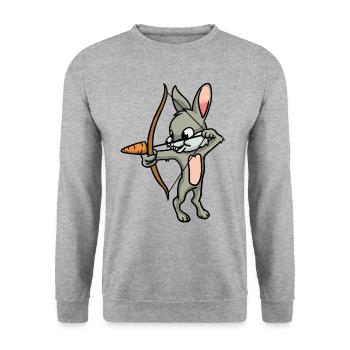 Archery Rabbit Arrow And Bow Carrot Sport - Unisex Sweatshirt - salt & pepper - Front - Alina (178cm) & Michal (187cm)