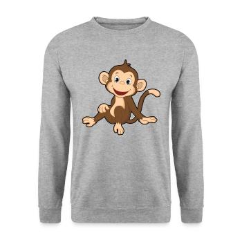 Monkey monkey gift - Unisex Sweatshirt - salt & pepper - Front - Alina (178cm) & Michal (187cm)
