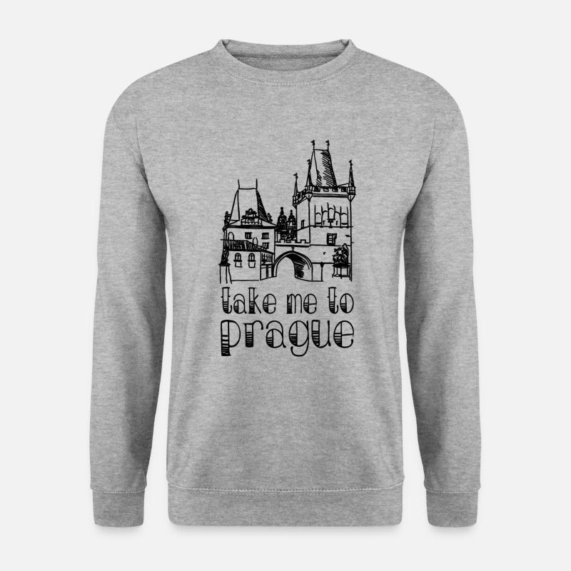 Take me to Prag - Unisex Pullover - Weißgrau meliert