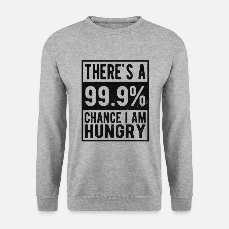 Hungrig lustig - Unisex Pullover - Weißgrau meliert