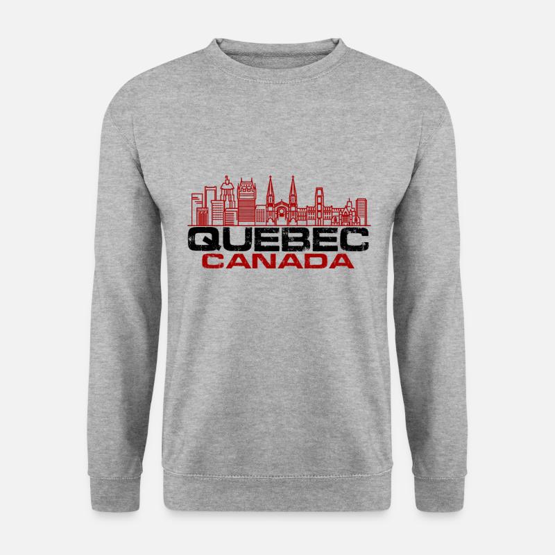 Quebec skyline - Unisex Pullover - Weißgrau meliert