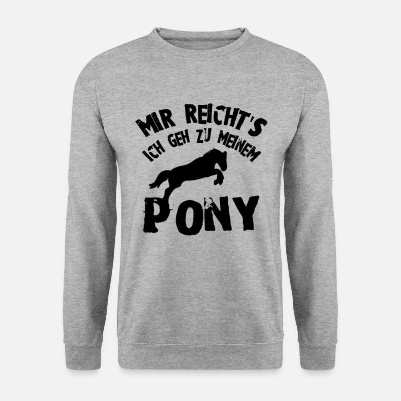 Pony reiten - Unisex Pullover - Weißgrau meliert